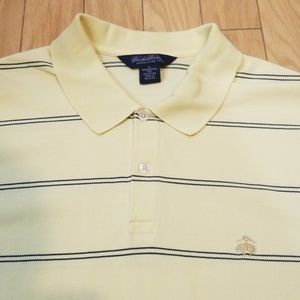 Brook Brothers Yellow Striped Polo XL